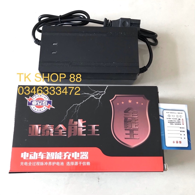 Sạc Xe Điện 60V20AH Yaantai nội địa TQ Chống Phồng Bình Chân Vuông Đặc (Vespa, gogo, xmen, zoomer...xe 5 bình)