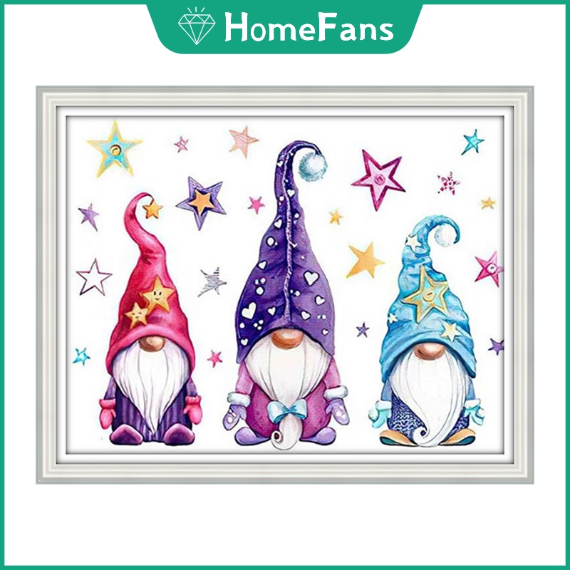 Bộ tranh đính đá 5D họa tiết ông già noel hoạt hình độc đáo DIY