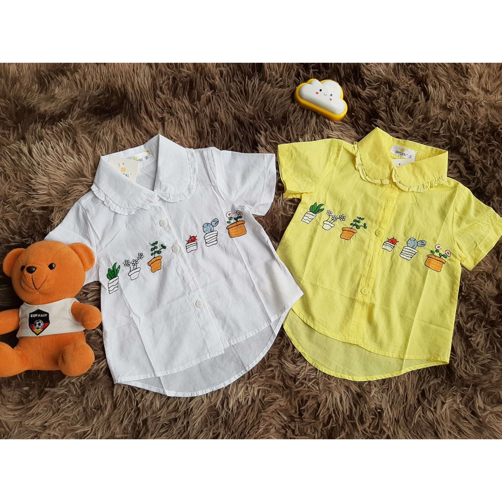 Áo sơ mi cho bé gái chất cotton thoáng mát từ 1 - 5 tuổi