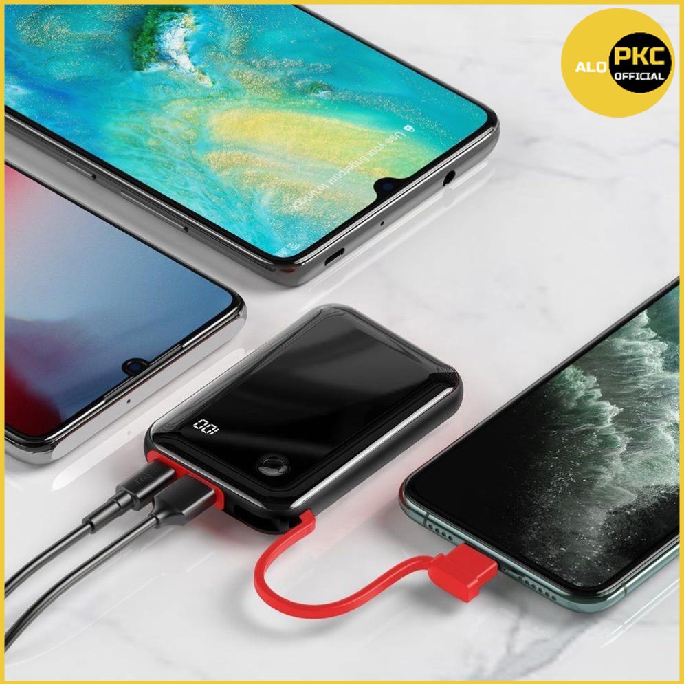 Pin sạc dự phòng Baseus Mini S Digital Display 15W-3A có đèn Led hiển thị kèm dây Lightning - ALO Official