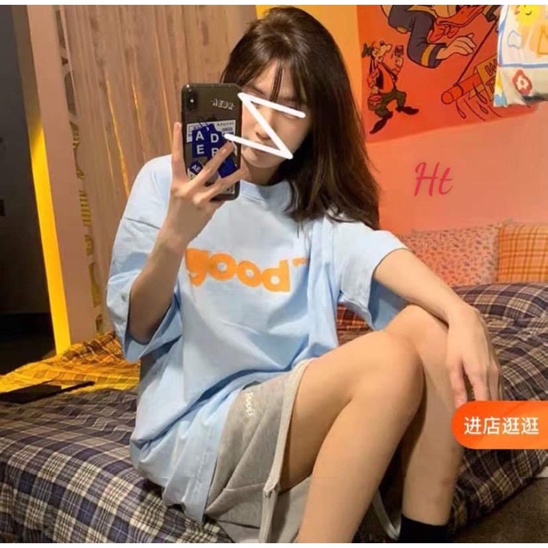 Sét áo GOOD xanh+quần đùi xám HT11