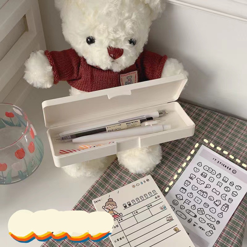 Hộp Bút Nhựa Trơn Đơn Giản DIY Simple Pencil Case