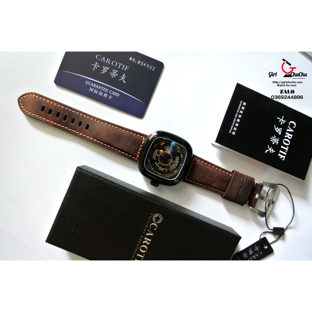 Đồng Hồ Nam Carotif Dòng Tự Động Dây Da Cao Cấp Naiwatch