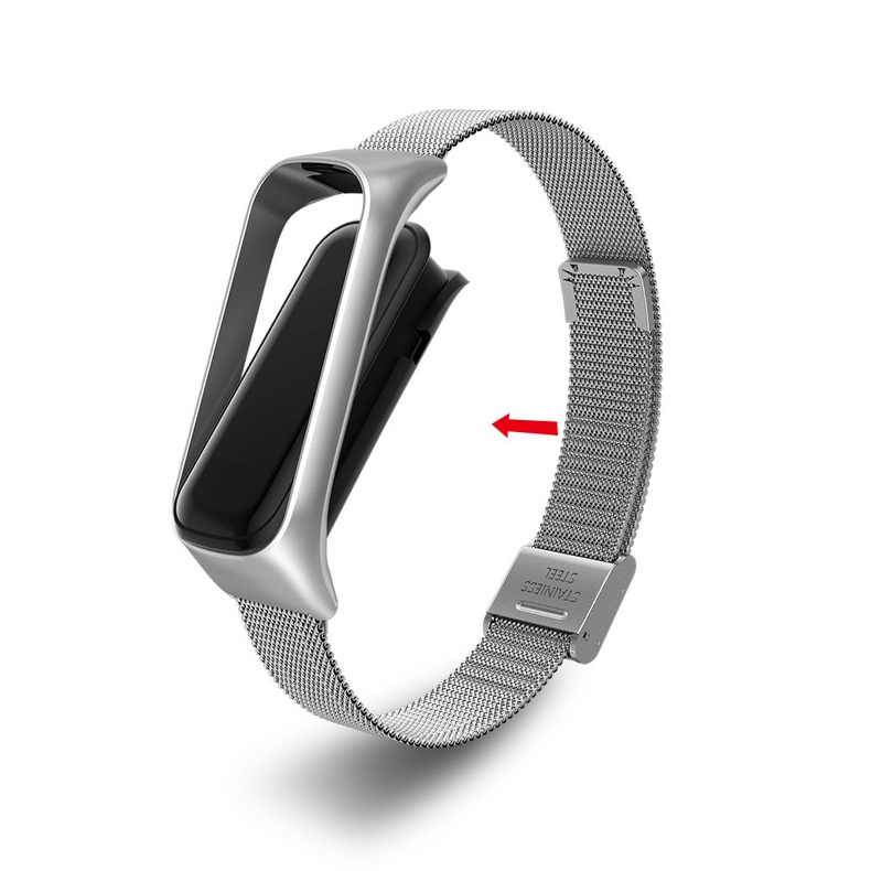 Dây Đeo Inox Cho Đồng Hồ Thông Minh Samsung Galaxy Fit 2 Kèm Khóa Cài Tùy Chỉnh Phù Hợp Với2 R220