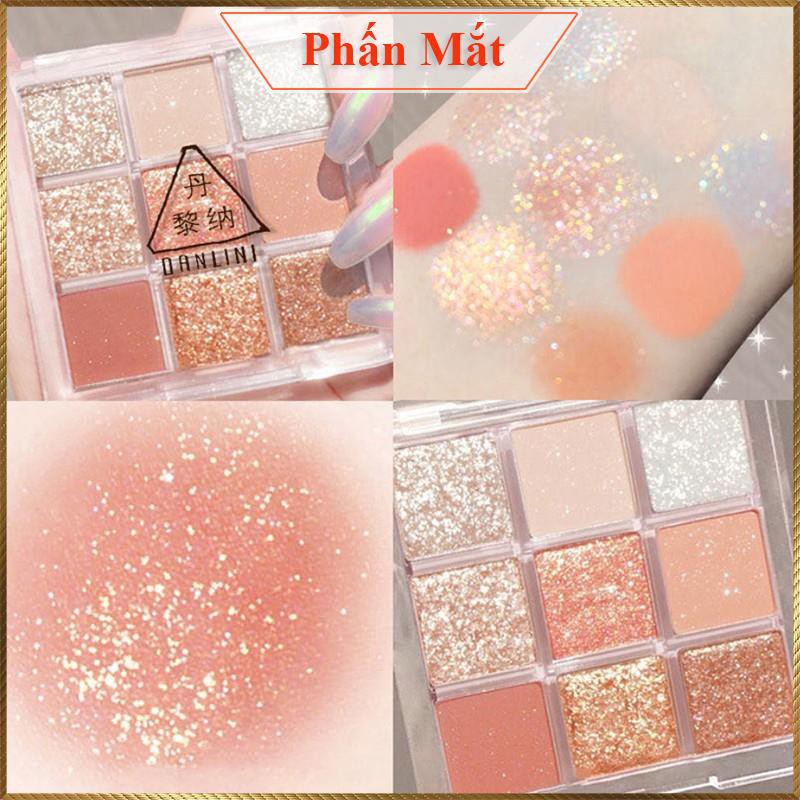 Bảng phấn mắt nhũ 9 ô vuông Danlini Baby MDB2