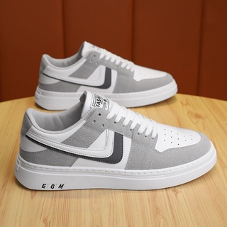 Giày nam cổ thấp trắng phối xám phong cách Hàn Quốc trẻ trung năng động dễ phối đồ, Giày sneaker nam KATEZAG49
