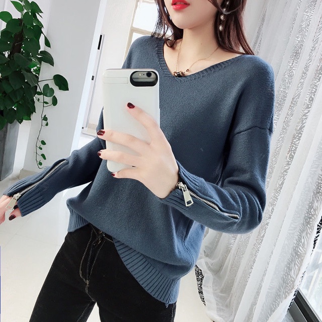 Áo len tay khoá thời trang ( coi kĩ ảnh thật phía cuối ) | BigBuy360 - bigbuy360.vn