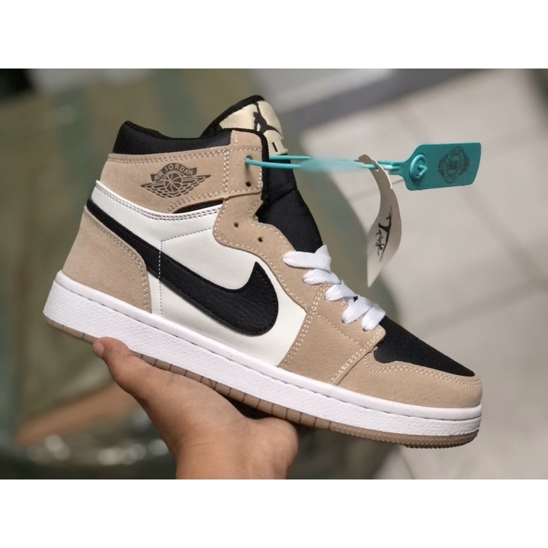 ✔️GIÀY AIR JORDAN CỔ CAO NAM NỮ NÂU- TRẮNG