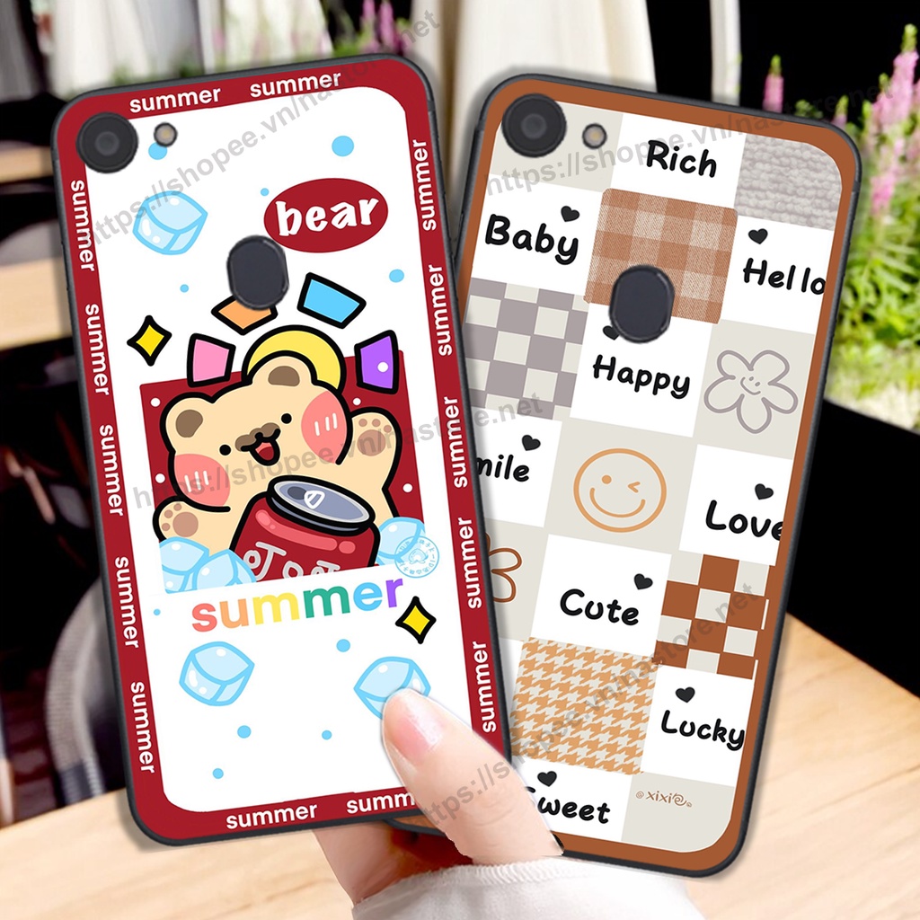 Ốp lưng Oppo F5 / F5 Youth / F7 / F7 Youth trái tim hình gấu cute cá tính, giá rẻ, cực bền