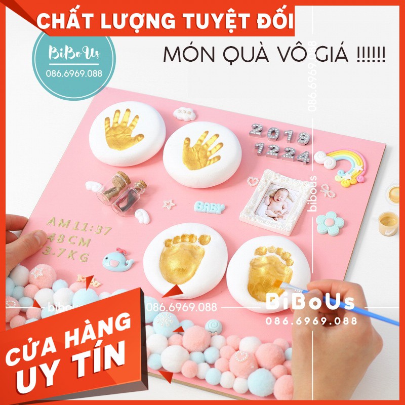 HÀNG ĐẸP- GIÁ TỐT KHUNG TRANH IN DẤU TAY BÉ, KHUNG ẢNH ĐẤT SÉT IN DẤU TAY BÉ, QUÀ TẶNG SINH NHẬT, THÔI NÔI, ĐẦY THÁNg