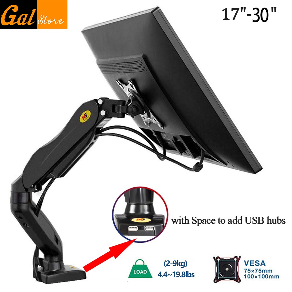 Arm màn hình - Tay nâng màn hình NB F80 17 - 30 inch Xoay 360 độ Tải trọng 9Kg Phiên bản 2021