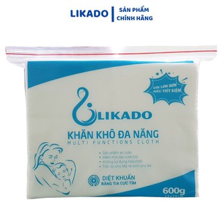 Khăn vải khô đa năng cho bé Likado 600g kích thước (15*20cm) 550 tờ/gói (SP003041 )(1 gói)