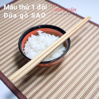 Hàng tặng 1 đôi đũa ăn cơm gỗ SAO cao cấp tự nhiên