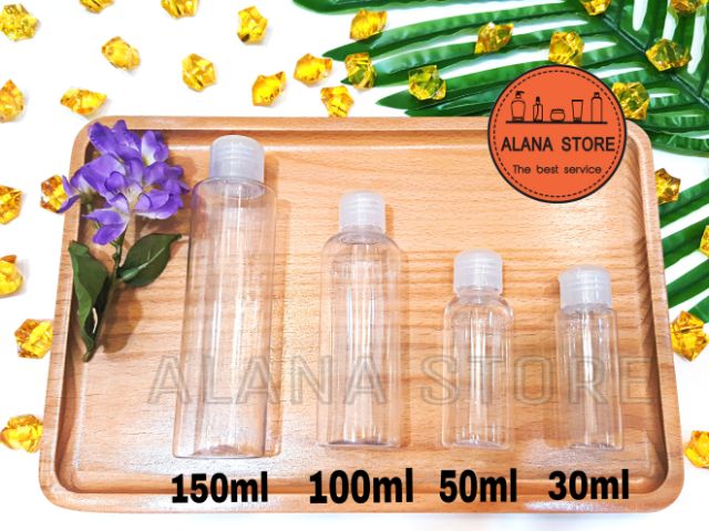 Chai chiết mỹ phẩm nhựa trong nắp bật 150ml