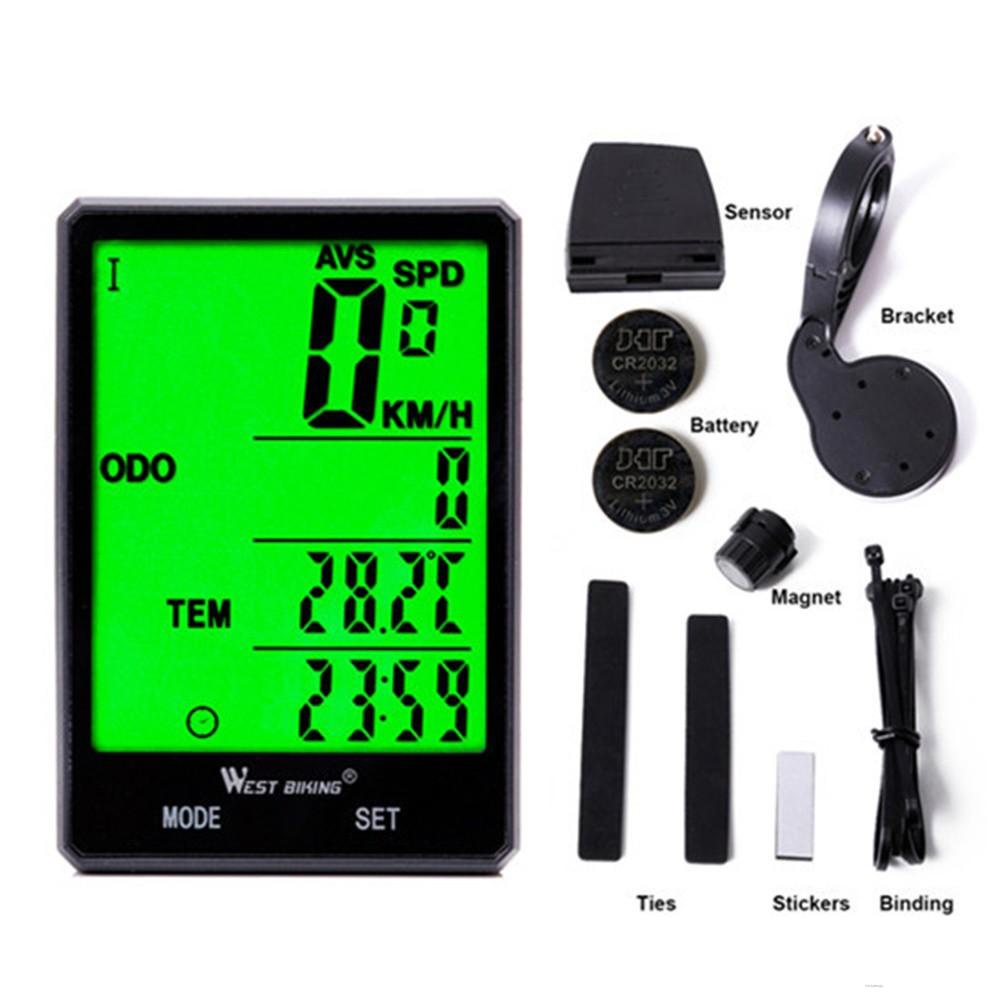 Large Screen Bicycle Computer Wireless Waterproof Bike Speedometer Stopwatch With Night Backlight hkdealextreme.vn