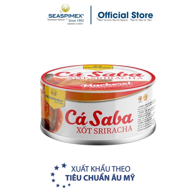 CÁ SABA XỐT SRIRACHA SEASPIMEX HỘP 185G/ CÁ SABA SỐT