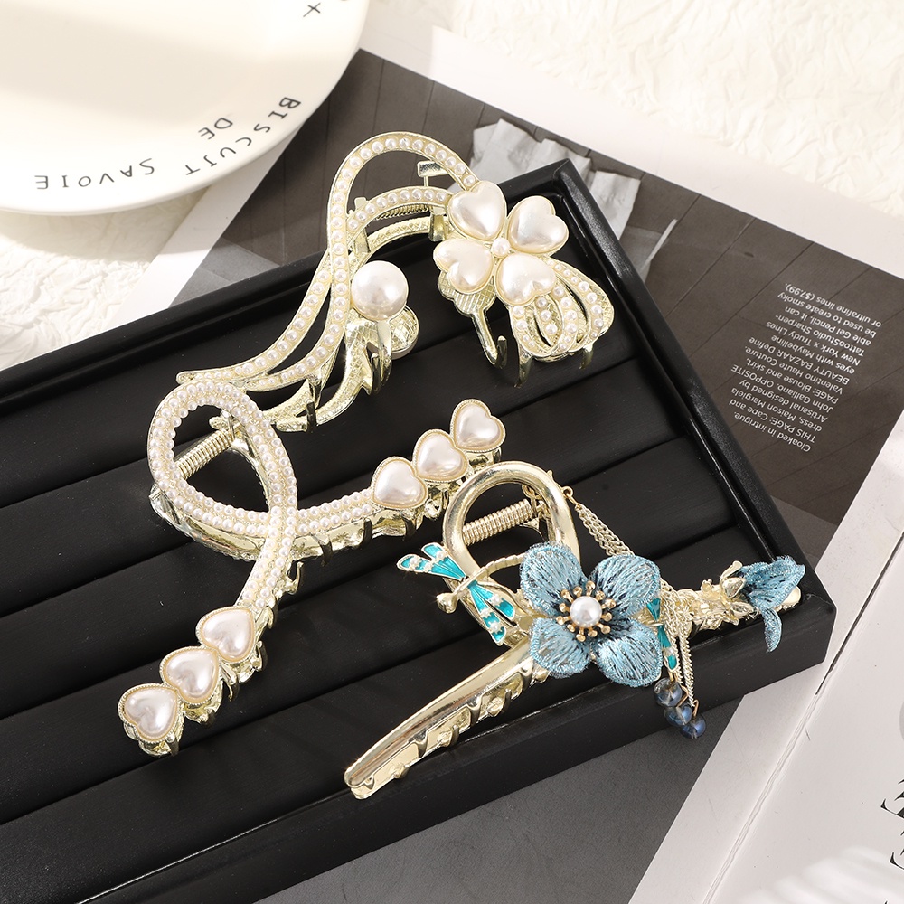 Trâm cài tóc HAIMEIKANG đính đá và ngọc trai bằng hợp kim thời trang