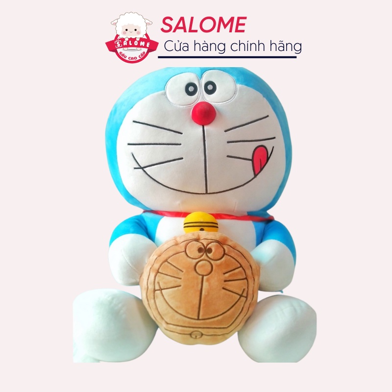 Gấu Bông Doraemon Ôm Bánh Rán SALOME, Thú Nhồi Bông Mèo Máy Cao Cấp