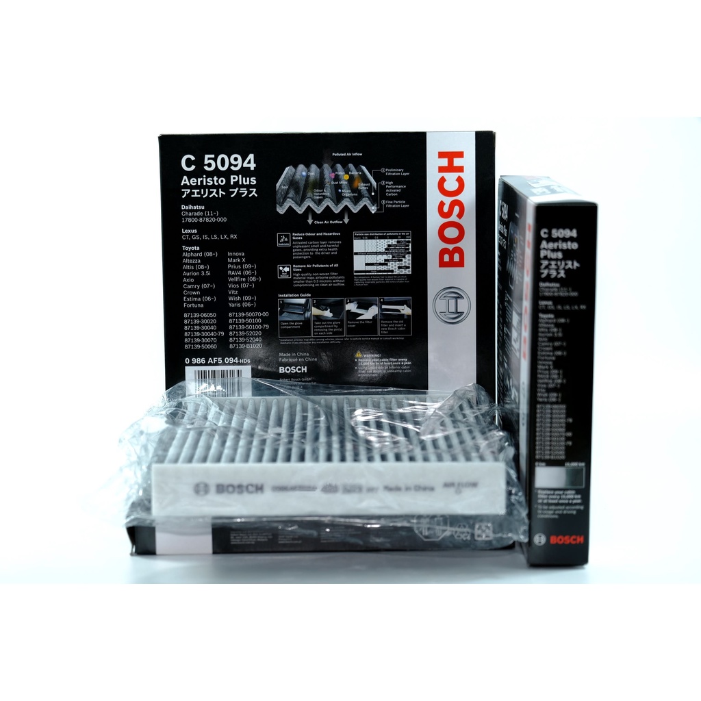 Lọc Nhớt - Lọc Gió Máy Lạnh BOSCH cho dòng xe Toyota Innova, Fortuner, Vios ..