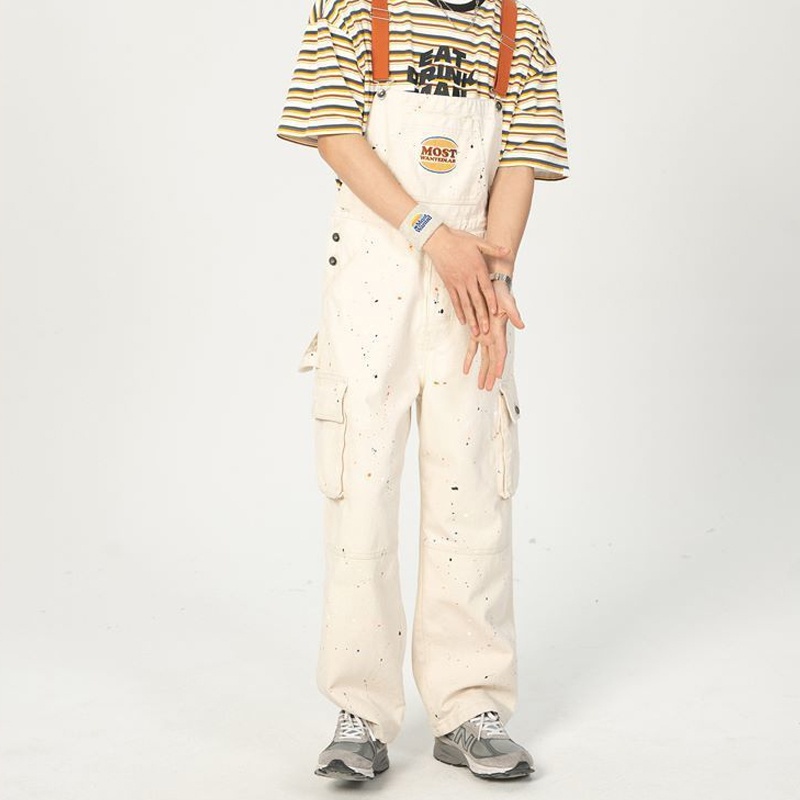 Quần Yếm denim Thời Trang Retro Trẻ Trung Dễ Phối Đồ Cho Nam