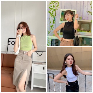 Áo sát nách cổ lọ chất thun co giãn [Hình shop tự chụp] [Hàng có sẵn ship luôn] 