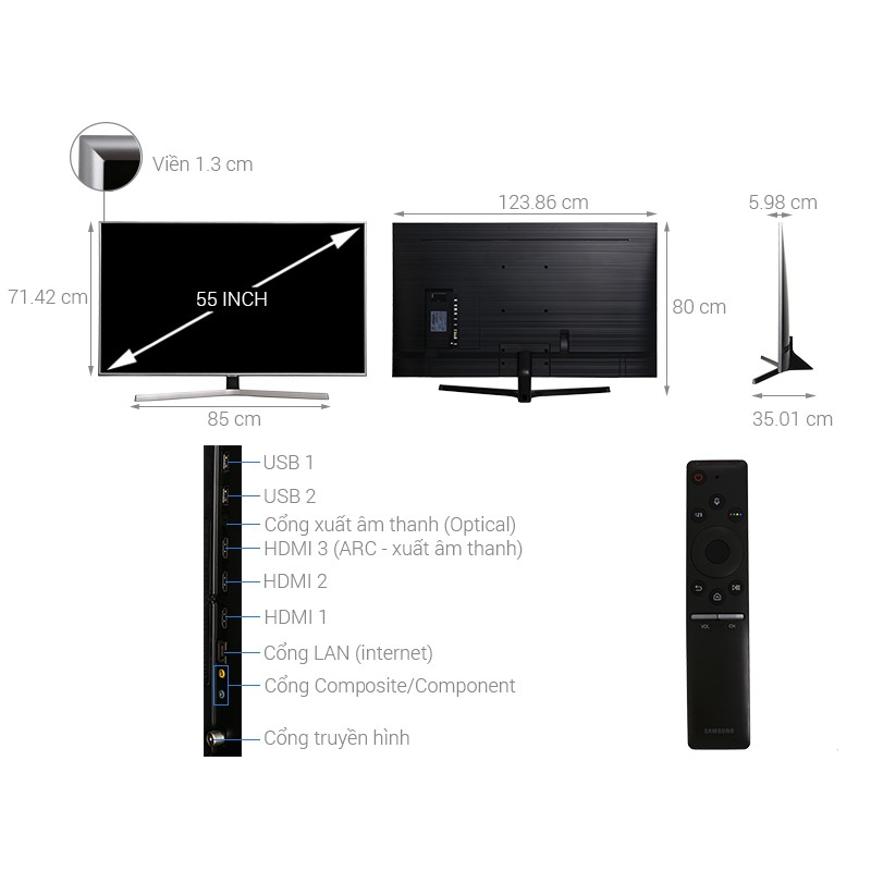 Smart Tivi Samsung 4K 55 inch UA55NU7400 (Hàng sale giá tốt)