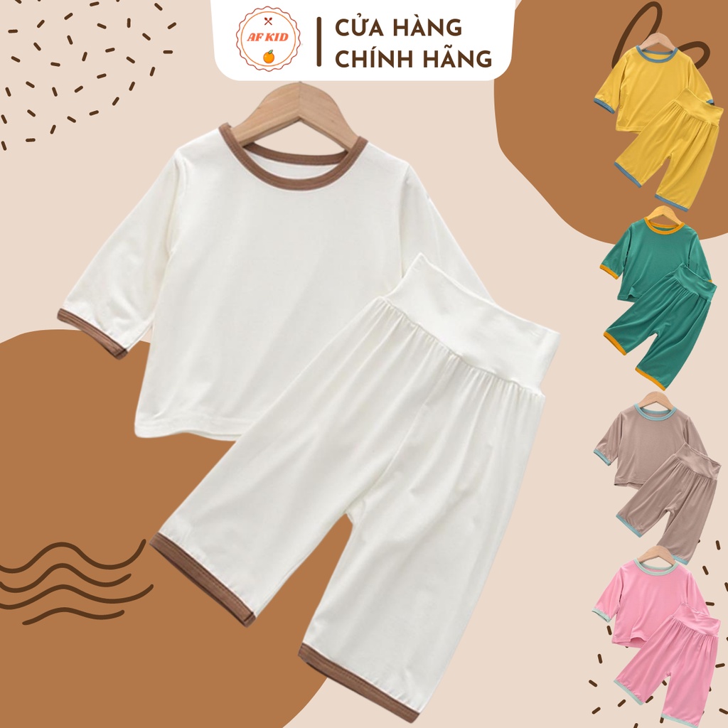 Bộ Quần Áo Trẻ Em AF KID Lửng Trơn Nhiều Màu Cho Bé Chất Thun Lạnh Siêu Mềm Mịn Mát