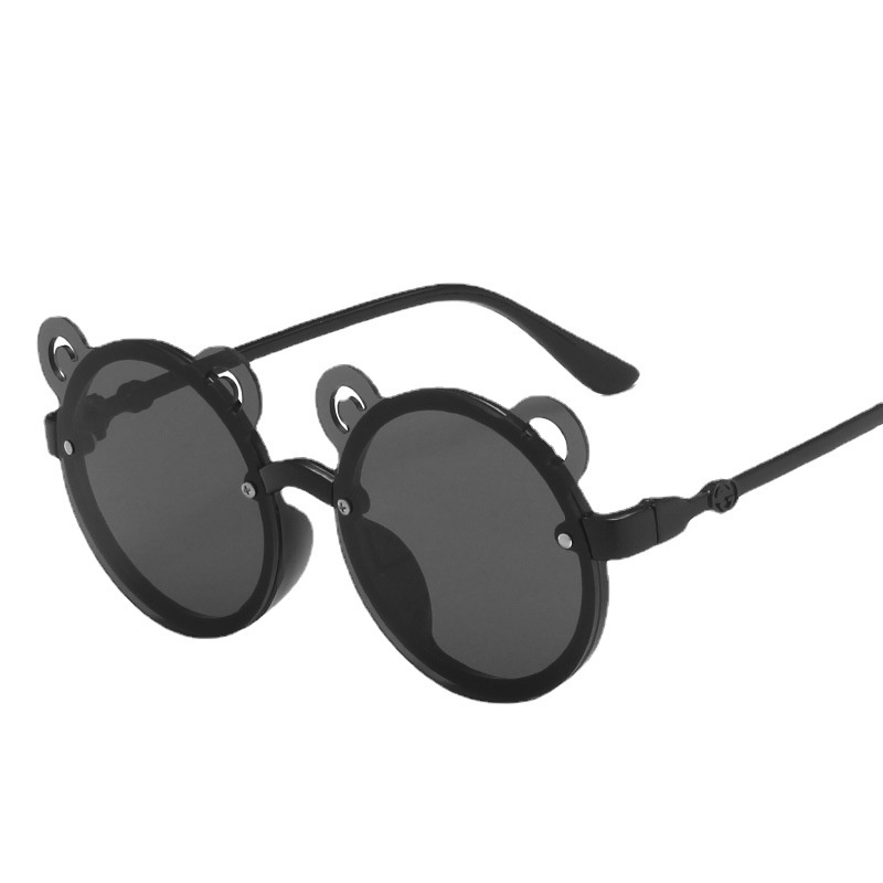 Kính Mát Gọng Tròn Nhiều Màu Sắc Họa Tiết Tai Gấu Thời Trang Cho Bé