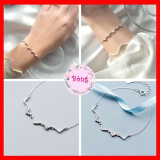 [Bạc 925] [L06] Lắc tay bạc 925 Hình rích rắc chữ V độc đáo cá tính