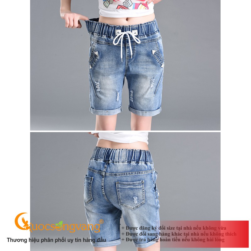 Quần nữ quần short jean nữ lưng thun co giãn GLQ034 Cuocsongvang