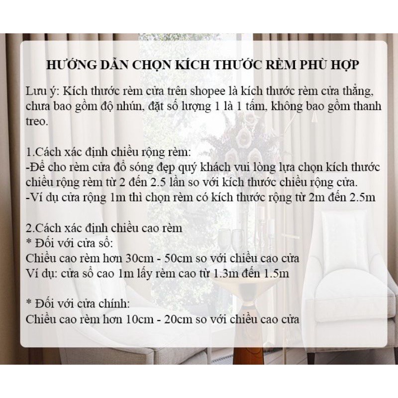 Rèm Cửa Đẹp Giá Rẻ-Chống Nắng Tốt-Nhiều Màu,Nhiều Kích Thước