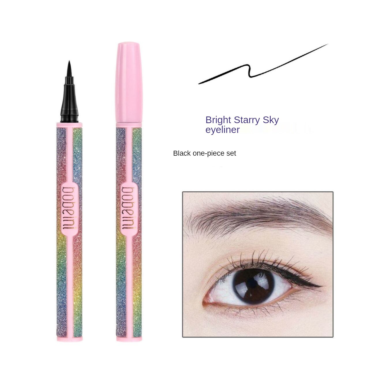 Bút kẻ mắt dạng lỏng chống thấm nước họa tiết ánh sao lấp lánh