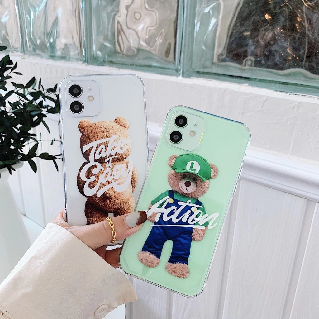 Ốp điện thoại TPU mềm in hình gấu bông thời trang cho iPhone12 12Pro Max 12Mini 11Pro Max 7Plus XSmax XR | BigBuy360 - bigbuy360.vn