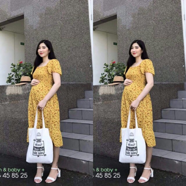 Đầm bầu chun ngực