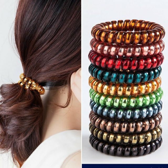 Dây chun buộc tóc kiểu Hàn Quốc hình lò xo nhiều màu sắc siêu đẹp hàng chuẩn