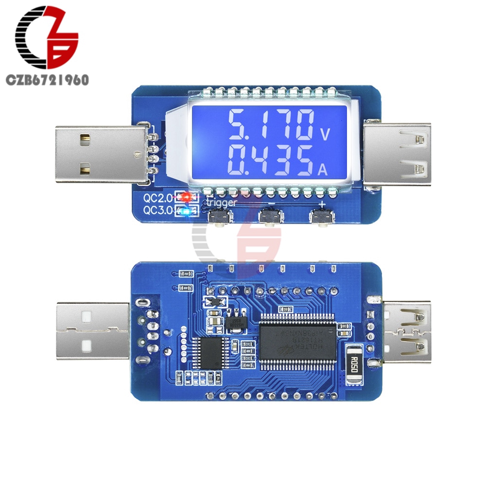 QC3.0 QC2.0 Smart Trigger LCD USB Tester DC 4V-28V Digital Voltmeter Ammeter 12V 24V USB Charger Doctor Detector Voltage Meter | BigBuy360 - bigbuy360.vn