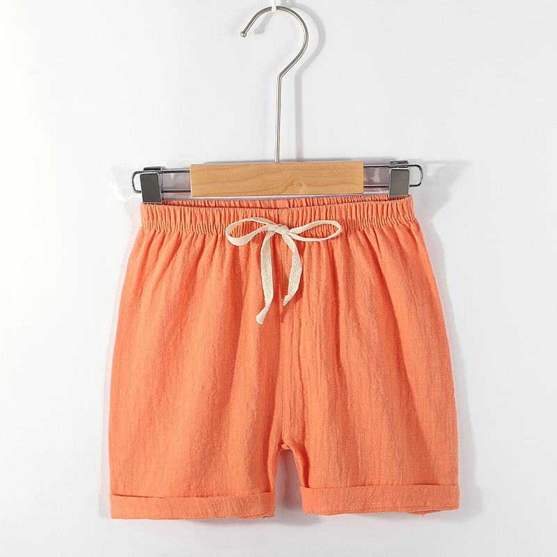 Spot 2021 summer thin children's lace up parallel bars leisure sports shorts boys and girls' pure Beach Hot Pants