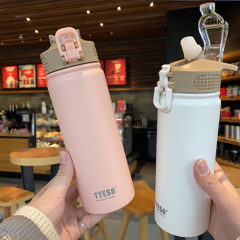 Bình Nước Giữ Nhiệt 530ML 750ML Bằng Thép Không Gỉ Và Silicone Với 4 Màu Tùy Chọn