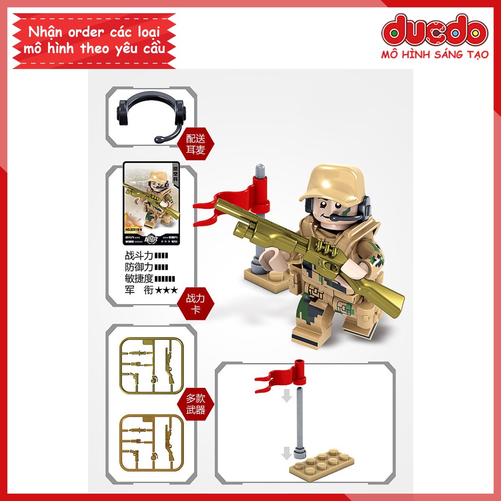 Biệt đội 8 lính chiến binh Chiến lang - Đồ chơi Lắp ghép Xếp hình Mini Minifigures Swat Army Mô hình Kazi 82016