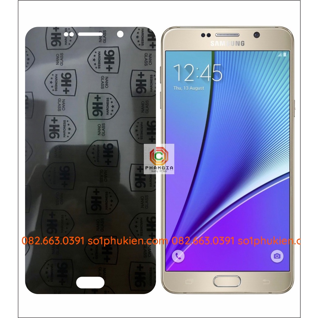 Dán cường lực chống nhìn trộm Samsung Note 2 / Note 3 / Note 4 / Note 5 / Note 6 dẻo nano