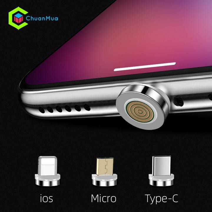 Cáp sạc hít nam châm từ tính 360 chân tròn Micro USB dây bọc dù siêu bền cho điện thoại Samsung, LG, Sony, OPPO, Xiaomi