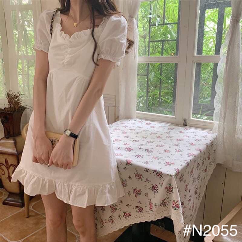 [ ẢNH THẬT TRẢI SÀN ] ĐẦM TRẮNG DÁNG XÒE NHẸ ĐUÔI CÁ NHÚN NGỰC KÈM DÂY ĐAN SAU LƯNG ÔM THEO CƠ THỂ - YOUNG DRESS | BigBuy360 - bigbuy360.vn
