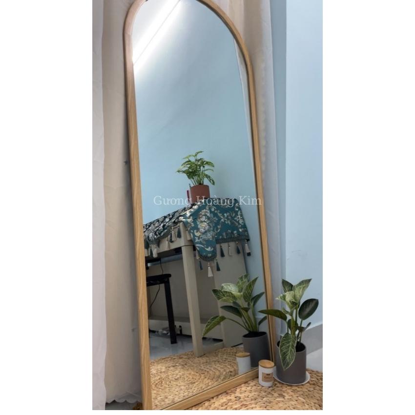 Gương soi toàn thân khung gỗ treo tường mái vòm decor nịnh dáng kích thước 50x160cm guonghoangkim mirror KG0001