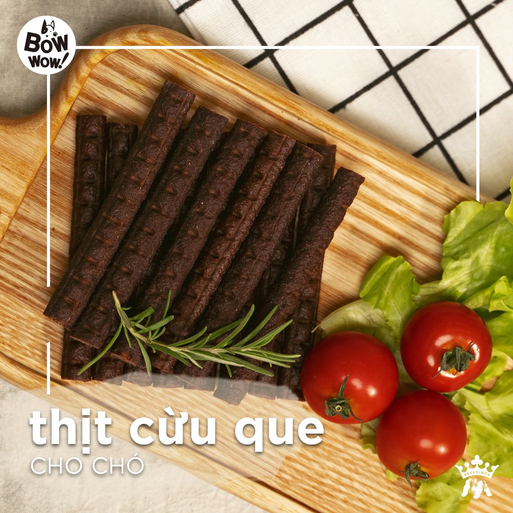 Bánh thưởng thịt que Stick Jerky BowWow cho chó mềm dẻo thơm sạch răng 90g - Bivido