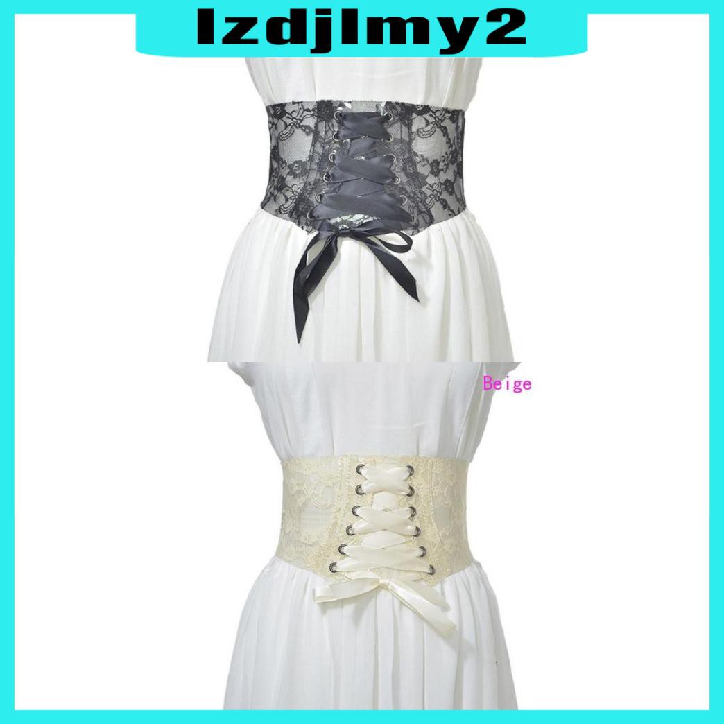 Dây thắt lưng corset bản rộng co dãn thiết kế buộc dây cho nữ