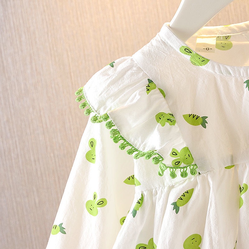 Áo Sơ Mi Hoa Dài Tay Phong Cách Hàn Quốc Cho Bé Gái