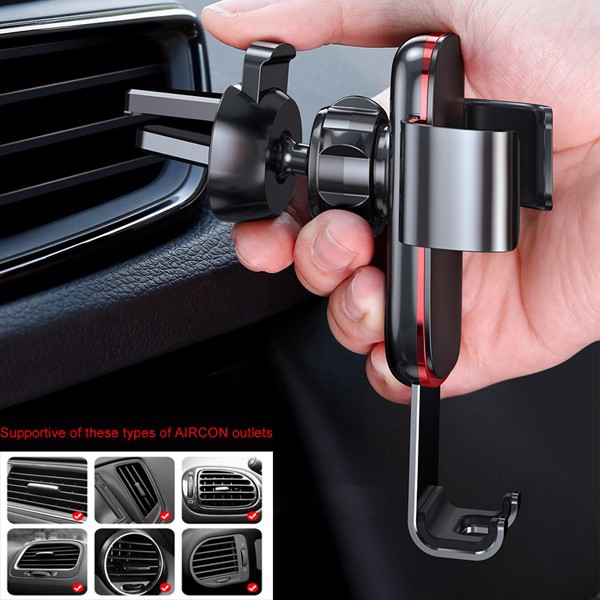 Bộ đế giữ điện thoại khóa tự động dùng cho xe hơi Baseus Metal Age Gravity Car Mount LV229（Air Version- Gắn khe gió)