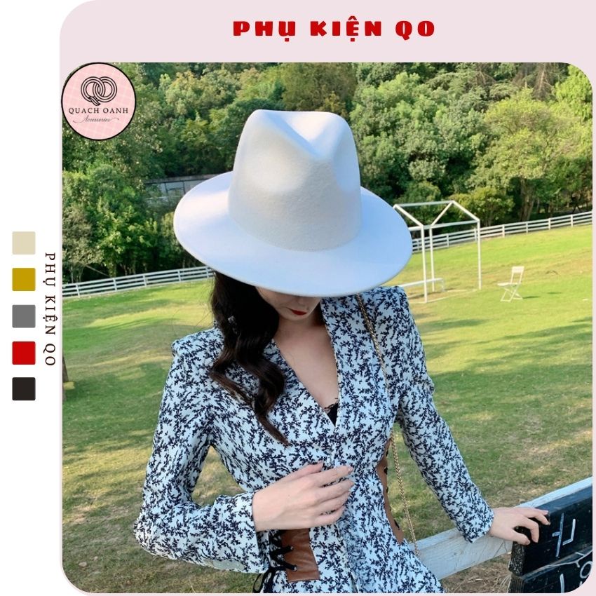 Mũ nón len vành rộng kiểu Anh thanh lịch – MU51