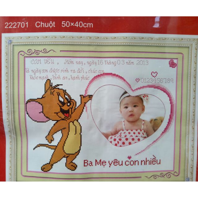 Tranh thêu chuột 222701