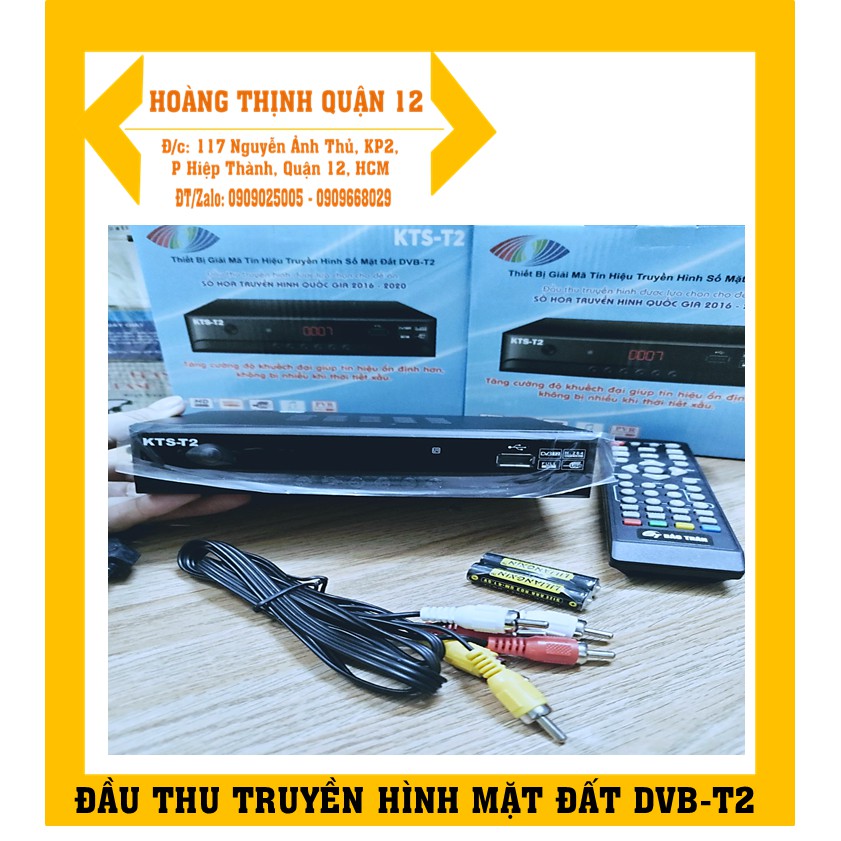 Đầu kỹ thuật số mặt đất KTS-T2 thiết bị giải mã truyền hình DVB-T2, Thích hợp cho tất cả Tivi, Xem hơn 80 kênh giải trí